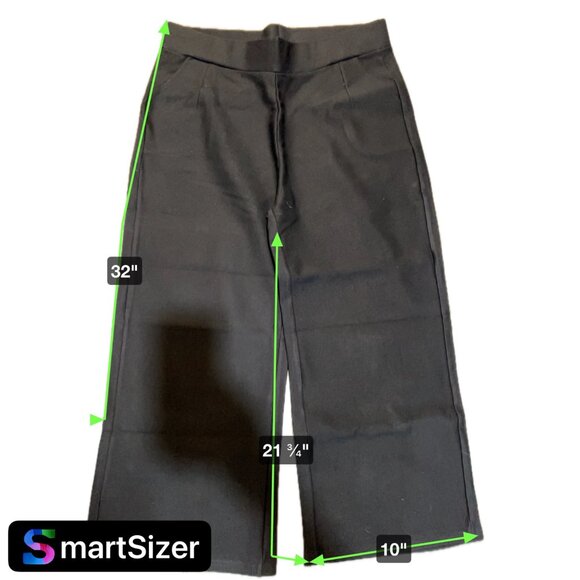 Coco + Carmen Womens Black Wide-Leg Pants L/XL High-Waist Stretch - Picture 3 of 6